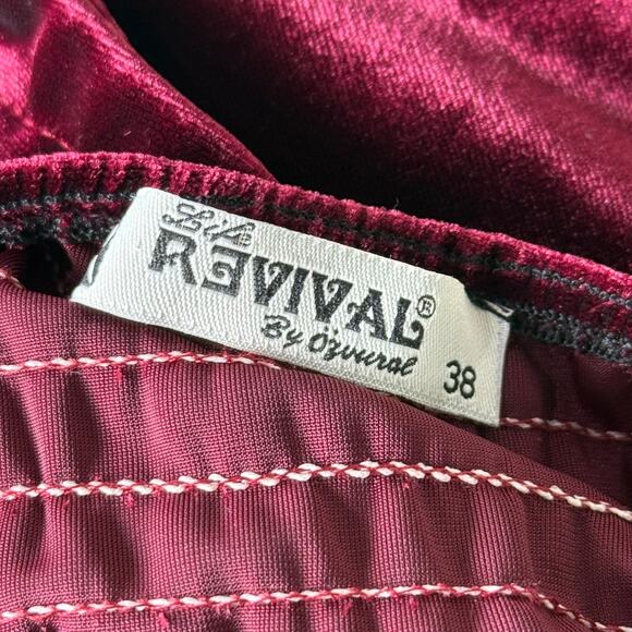 Red Velvet Formal Maxi Dress Whimsigoth Romantic Goth Vampire Vamp Sexy Hoco M - Picture 4 of 4